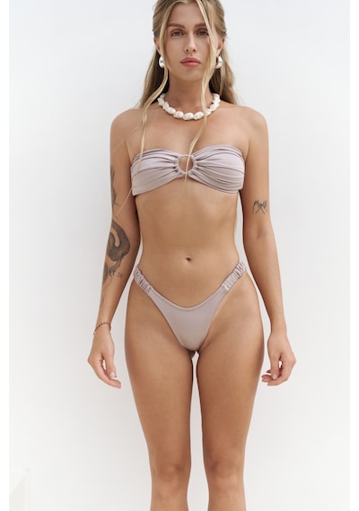 Mai Collection Mai Studios Co. Zahira Yan Büzgü Detaylı Brezilyan Lila Bikini Altı Lila