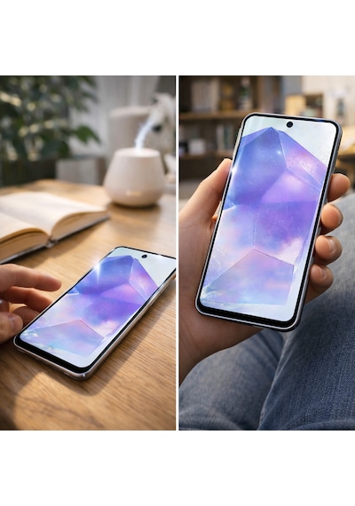 Samsung Uyumlu Galaxy A55 5g A35 Anti Statik Ekran Koruyucu Toz Tutmayan Kırılmaz Cam