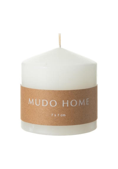 Mudo Home Sütun Mum Beyaz 7x7cm
