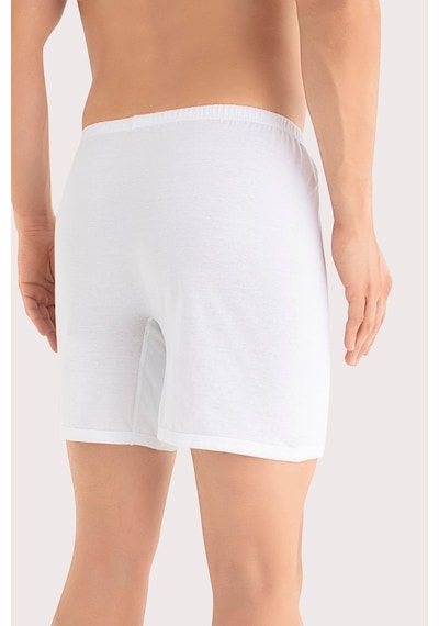 Arma Yıldız Erkek Paçalı Külot Boxer 6'lı Paket Beyaz %100 Pamuk Penye Beyaz