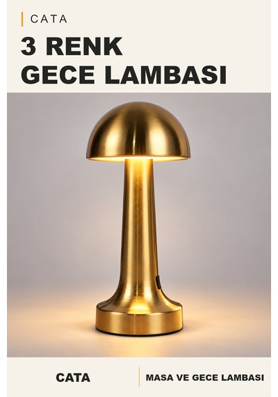 Cata Mantar 3 Renk Masa Lambası Çok Renkli