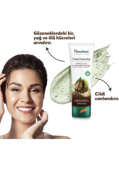 Himalaya Since 1930 Deep Cleansing Derin Temizleme Etkili Gözenek Temizleyici Peeling Etkili Kahve Özlü Yüz Temizleyici Scrub 75 Ml