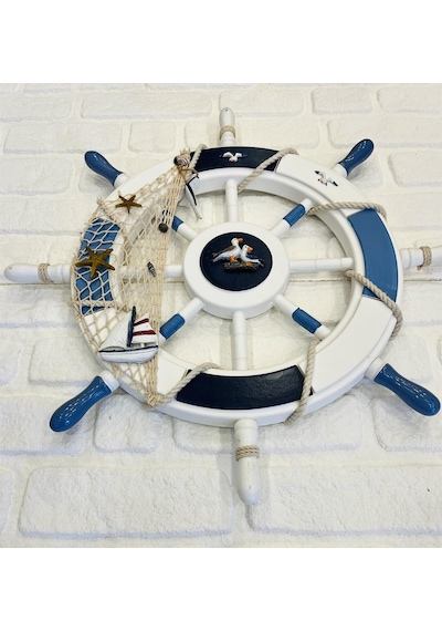AHŞAP MARTILI YELKENLİ DÜMEN DUVAR DEKORU (60 CM)