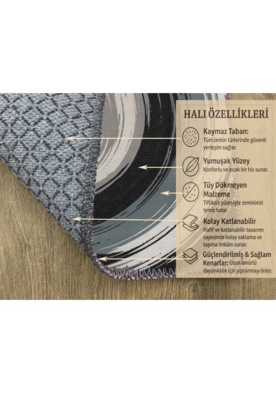 Turkıshrug Kıngdom Kaymaz Pamuk Tabanlı Şönil Halı Kilim Antre Ve Mutfak Kullanımı Çok Renkli