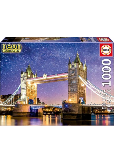 Educa 1000 Parça Londra Kule Köprüsü Karanlıkta Parlayan Puzzle - 19930 - Tower Bridge, London Neon