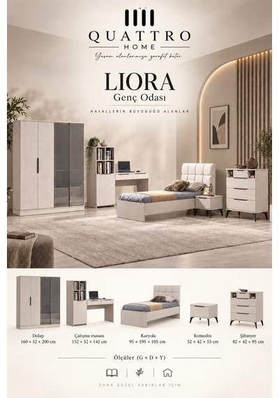 Liora Genç Odası Takımı Ahşap