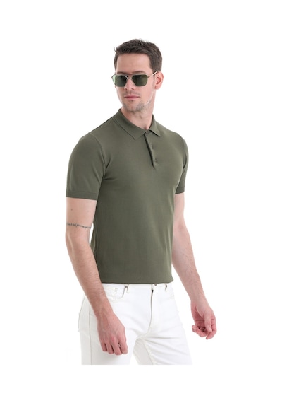 Hatemoğlu Haki Regular Fit Düz Rayon Polo Yaka Tişört 35362023c001 022 Haki