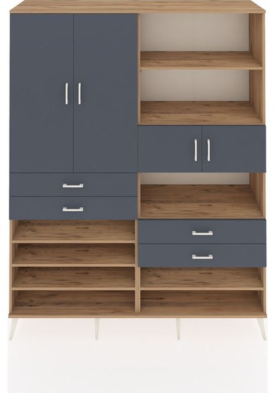 Hyperion Gardrop 11 Raflı 4 Çekmeceli 4 Kapaklı 176x44x221 Çam-antrasit Antrasit Hyperion Gardrop 11 Raflı 4 Çekmeceli 4 Kapaklı 176x44x221 Çam-antrasit Antrasit