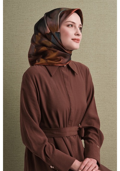 Armine Sura İpek Eşarp 2026-2027 - Sonbahar Kış-asm9603 Kiremit