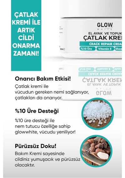 Glow Whıte %10 Üreli El, Ayak Ve Topuk Kremi Yoğun Nem Ve Onarıcı Bakım 100 Ml