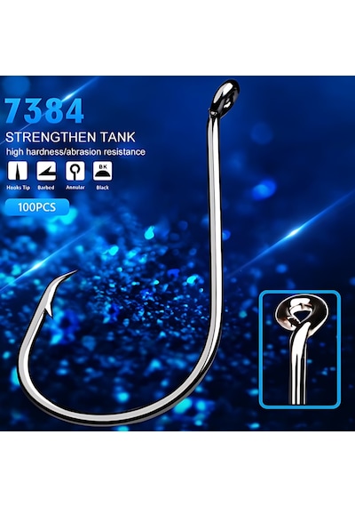 Hokkaido 7/0 Numara,20 Adet,7384 Octapus Beak,yem Tutucu,yüksek Karbonlu,iğne