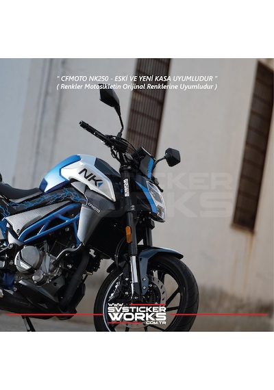 Cfmoto 250nk Siper Sticker Siperlik Tur Camı Sticker Nk Yazılı Etiket Mavi
