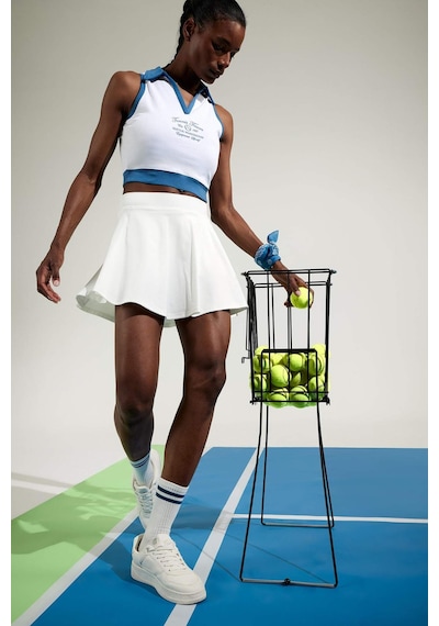 Defacto Sporcu İçi Taytlı Mini Tenis Eteği A2514AX23SM Beyaz
