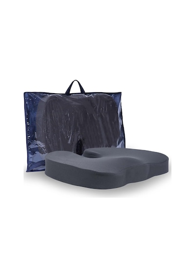 Visco Ortopedik Koksiks Oturma Minderi 44x36/7 cm, Gri