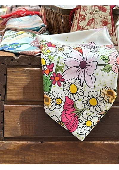 N Craft Desıgn Çiçek Bahçesi Twil Saten Pembe-beyaz-krem-yeşil-fuşya