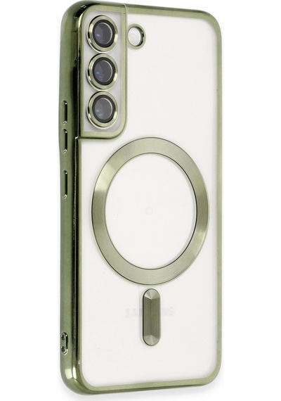 Mey İthalat Samsung Uyumlu Galaxy S22 Kılıf Kross Magneticsafe Kapak - Koyu Yeşil