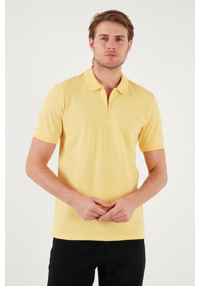 Buratti Pamuklu Regular Fit Yarım Fermuarlı Erkek Polo Yaka T Shirt 5901029 Sari