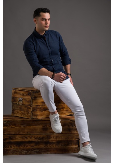 Advante Slimfit Düğmeli Yaka Uzun Kol Erkek Gömlek 001