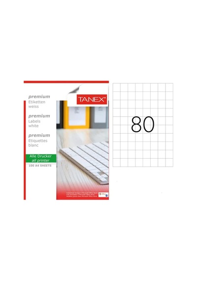 Tanex Tw-2080 26.25xX29.7MMx100Ad. Lazer Yazıcı Etiketi