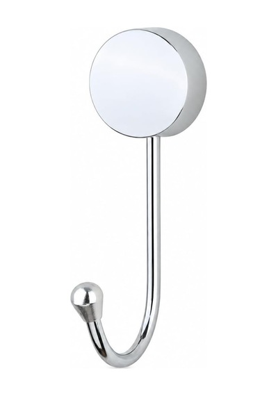 İris Krom Kaplama Tekli Askılık, Yapışkanlı Ve Vidalı Montajlı Duvar Askısı, 35 Mm Oval Bantlı Banyo Mutfak Antre Askısı Gri