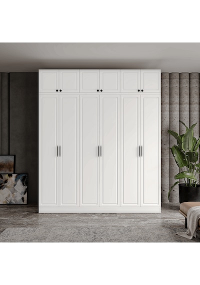 Milas 6 Kapaklı Komple Mdf Yüklüklü Gardırop