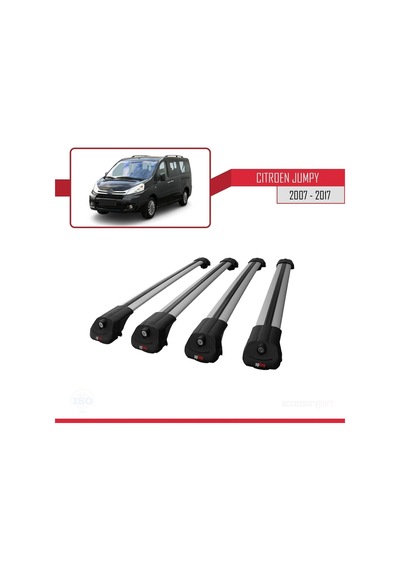 Citroen Jumpy 2007-2017 Arası İle Uyumlu Ace-1 Ara Atkı Tavan Barı Gri 4 Adet Bar