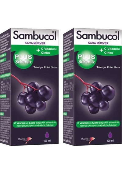 Sambucol Plus Şekersiz Şurup 120 Ml 2 Adet Sambucol Plus Şekersiz Şurup 120 Ml 2 Adet