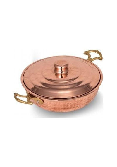 Turna Bakır Emirgan Tava 4 No 20 CM El Dövme Kırmızı Turna7600-1