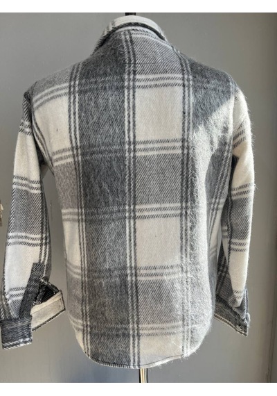 Unisex Jakarlı Oversize Gömlek Gri