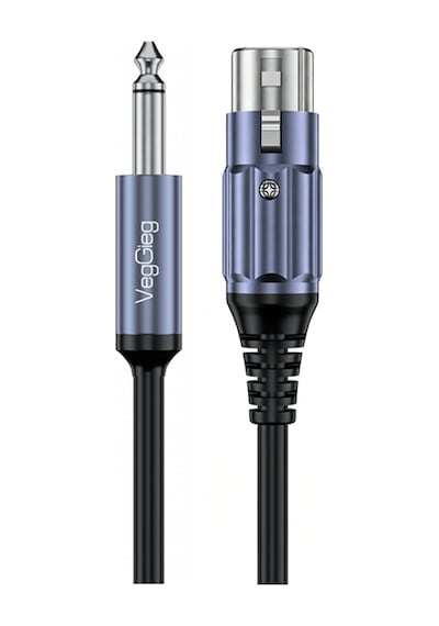 Veggieg 6.35mm To Xlr Dişi Mikrofon Kablosu Hi-fi Ses Kalitesi Ofc Bakır Enstrüman Ses Kablosu 2 Metre