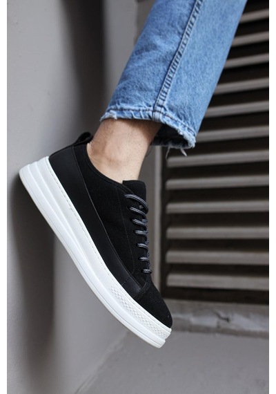 Knack Sneakers Ayakkabı 010 Siyah Süet Beyaz Taban 001