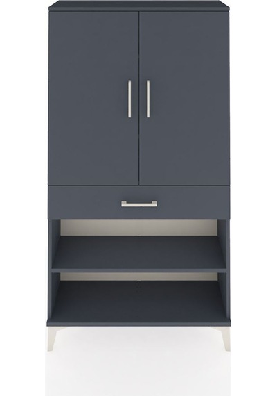 Arges Dolap 4 Raflı Tek Çekmeceli 2 Kapaklı 88x30x163 Antrasit-antrasit Antrasit
