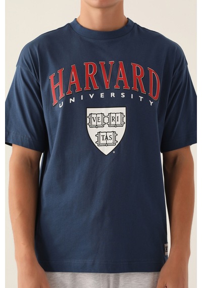 Harvard Veritas Koyu İndigo Erkek T-shirt 5274-42906 Koyu İndigo