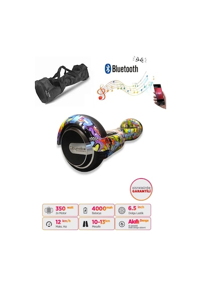 Citymate Hoverboard 6.5 inch Elektrikli Kaykay Scooter Bluetooth Hoparlörlü Çanta Hediye D22