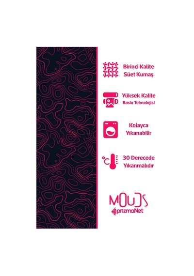 Wave Fuchsia Desenli Süet Oturma Odası Salon Fon Perde Ekstrafor Büzgü Tek Kanat Prd-1097 Çok Renkli