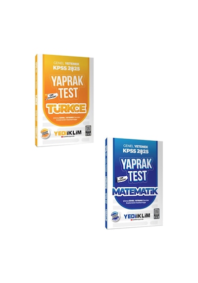 Yediiklim Yayınları 2025 Kpss Genel Yetenek Türkçe Ve Matematik Yaprak Test 2 Li Set