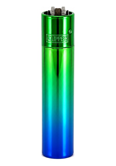 Clipper Desenli Metal Gaz Dolumlu Çakmak Özel Kutulu Premium Model Yeşil