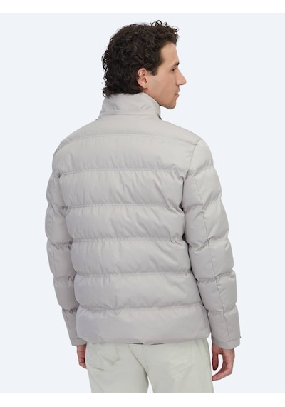 Kip Bej Regular Fit Kapüşonlu Casual Dokuma Mont