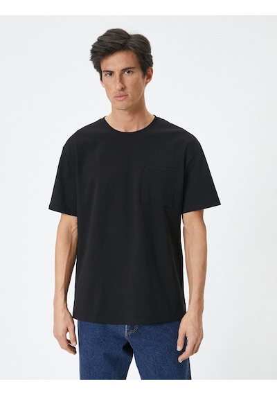Koton Oversize Tişört Cep Detaylı Bisiklet Yaka Kısa Kollu Pamuklu Siyah 4sam10741hk Siyah Koton Oversize Tişört Cep Detaylı Bisiklet Yaka Kısa Kollu Pamuklu Siyah 4sam10741hk Siyah