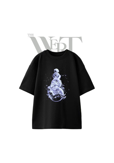 Thewert Eterik Insan Kureler Tasarım Baskılı Ünisex Siyah Oversize T-shirt