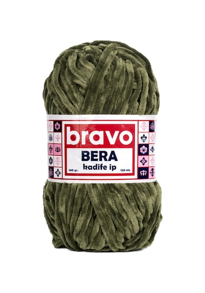 Bera Kadife İplik 100 Gr 120 Metre Renk Kodu: 915 Haki Yeşil