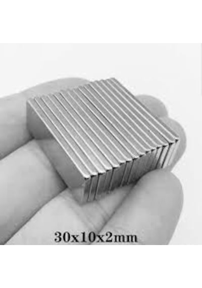 30 X 10 X 2 Mm Köşeli Neodyum Mıknatıs - 10 Adet