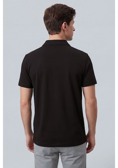 Kahverengi Rahat Form Yumuşak Dokulu Polo Yaka Erkek T-shirt - 88496
