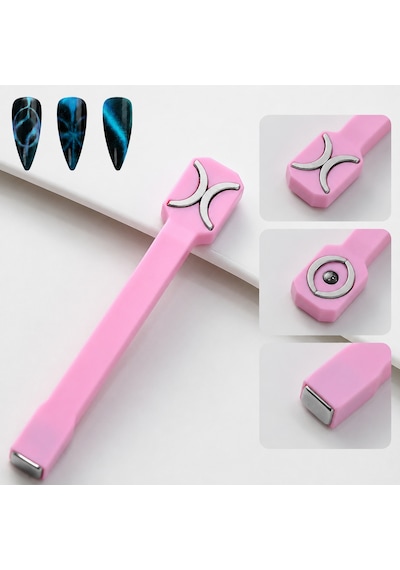 3 Ü 1 Arada Diresel Efektli Pembe Kedi Gözü Kalıcı Oje Mıknatısı Cat Eye Magnet Wdcat03