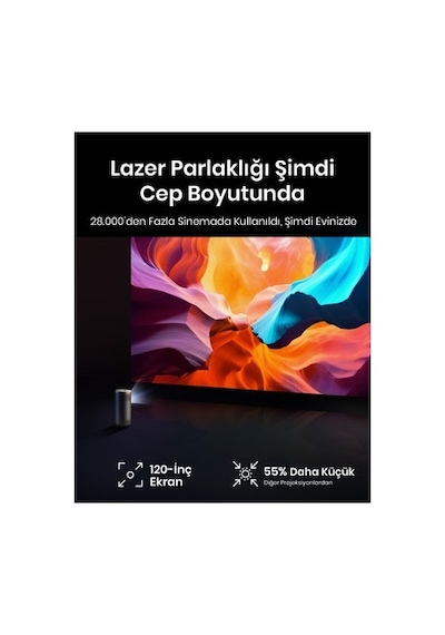 Anker Nebula Capsule 3 Laser Akıllı Taşınabilir Projeksiyon Cihazı - 300 Ansı Lümen Lazer - 1080p