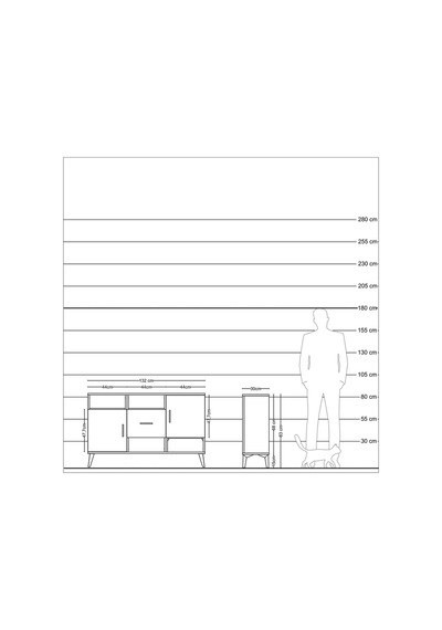 Arges Konsol 5 Raflı Tek Çekmeceli 2 Kapaklı 132x30x83 Çam-antrasit/aytaşı Antrasit/aytaşı
