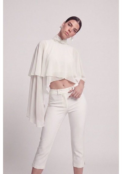 Holly Lolly Pelerin Model Bena Bluz Beyaz