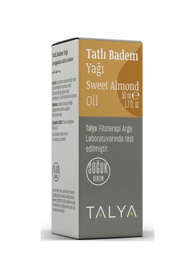 Talya Soğuk Sıkım %100 Saf ve Doğal Tatlı Badem Yağı 50 ML