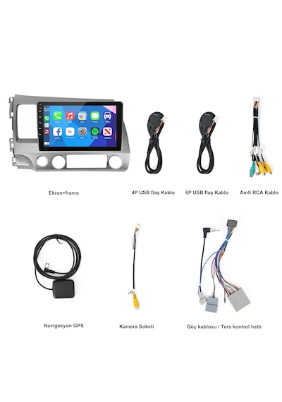 Honda Fd6 Civic 2007-2011yıl 4gb Ram 64gb Rom Carplay Android Mul