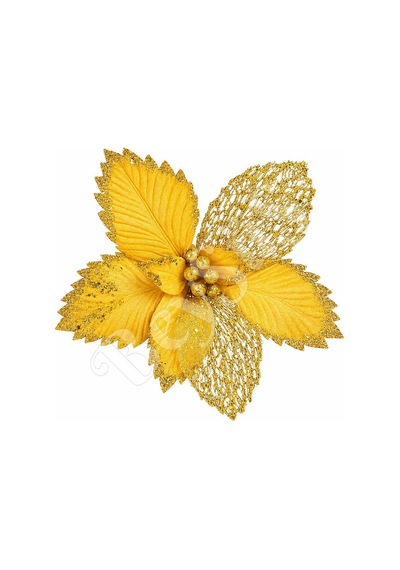 Beysüs Yılbaşı Çam Ağacı Süsü Ata Çiçek Gold Kırmızı - Yeşil